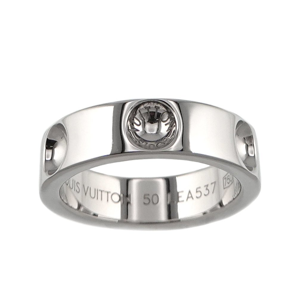 Louis Vuitton Petite Bague Empreinte #50 Ring K18 WG White Gold 750 Petit - Picture 2 of 9